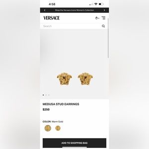 Versace Medusa Earrings, new with box